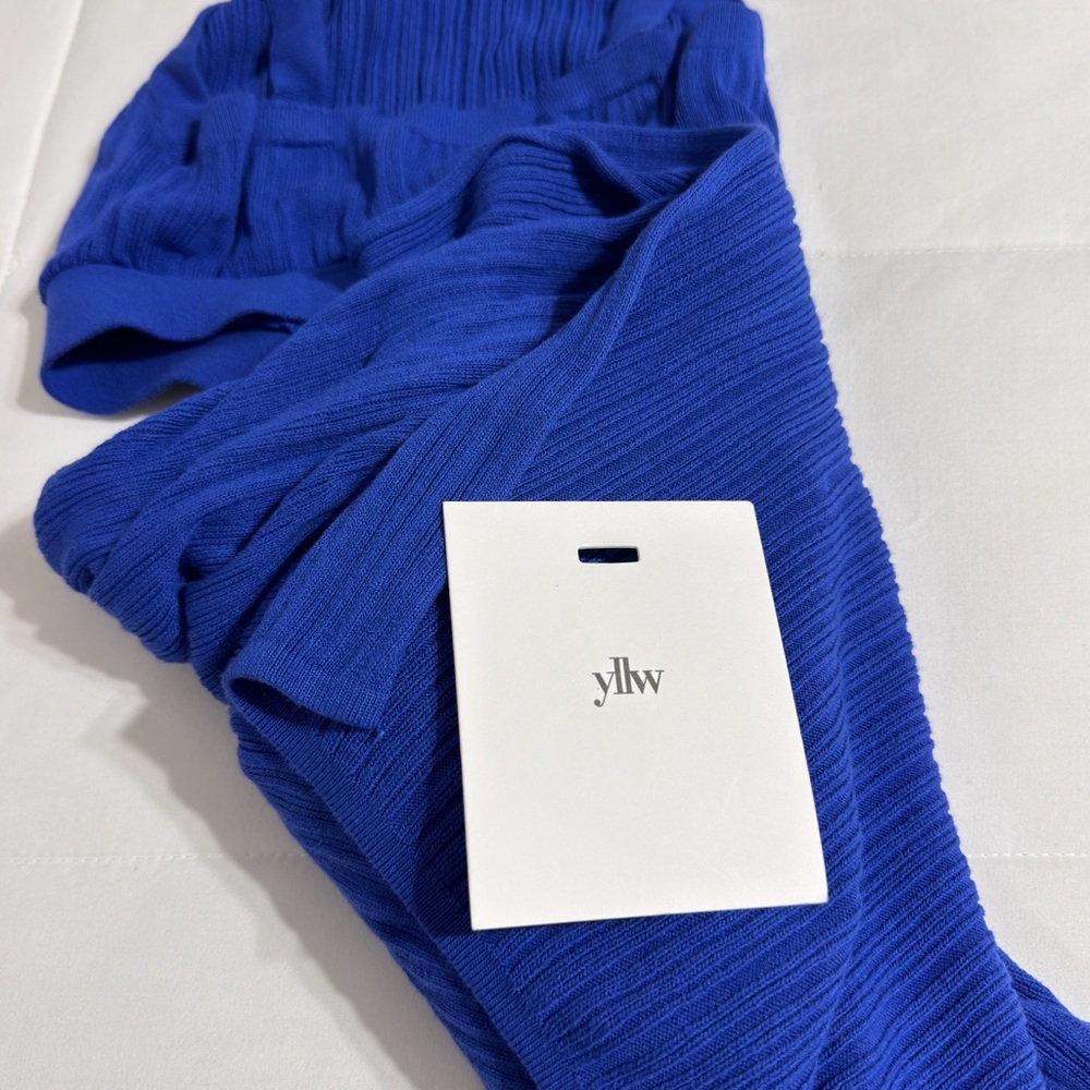 Yellow The Label Blue Midi Cut Out Dress